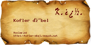 Kofler Ábel névjegykártya