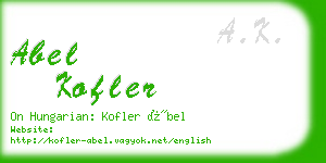 abel kofler business card